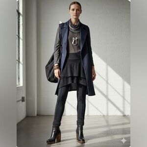 🖤 LUUKAA Lagenlook Designer Stretch Leggings - Black Medium Cropped 🖤